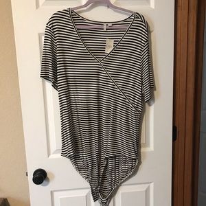 Black and white striped bodysuit